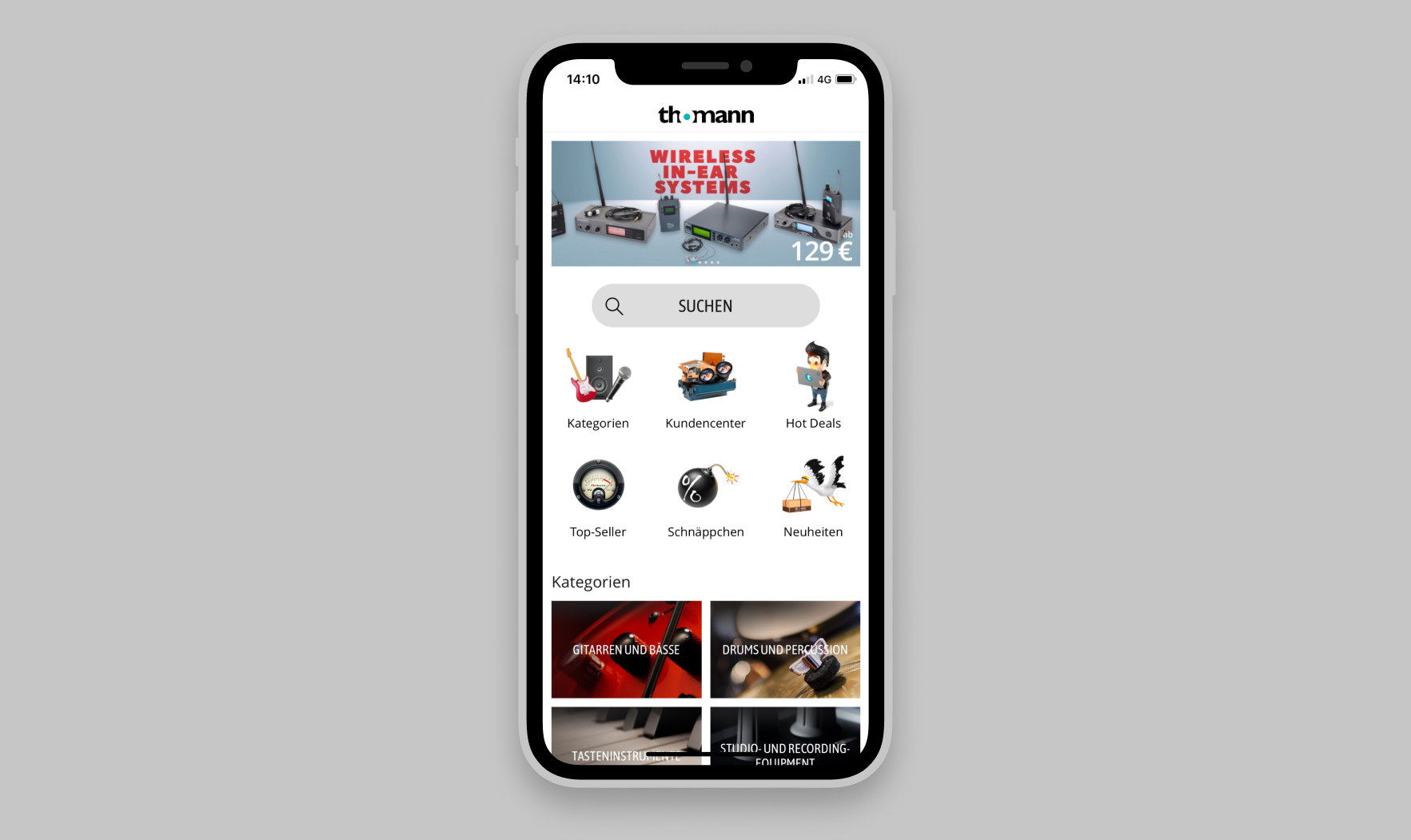 Thomann App Screenshot Mockup